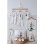 Astral Baby İsimli %100 Organik Pamuk 12'li Hastane Çıkışı Fil Ailesi Ve Kuş