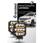 Astraled Oto Çalışma Lambası 4 İnç 12-24V Drl Sarı 2 Mod Flash Traktör Tır Kamyon Tekne Projektör Sis Farı