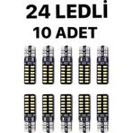 Astraled T10 Led 24 Ledli Metal Ultra Beyaz Park Plaka Tavan Ampulü 10 Adet Uyumlu