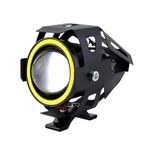 ASTRALED U7 Motosiklet Sis Farı, Mercekli, Büyük Kafesli, Sarı Angel Işıklı LED