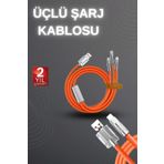 ASTRALTECH 120W Hızlı Şarj Kablosu Turuncu Yüksek Güç Kapasitesi Çoklu Şarj Girişi