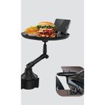 Astraltech 360° Döner Araç Bardaklık Tepsisi Geniş Yemek Alanlı Telefon Standlı - Siyah