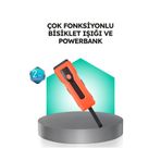 ASTRALTECH 5000 mAh Bataryalı Bisiklet Farı COB Çakar Çok Fonksiyonlu
