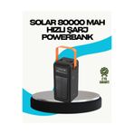 ASTRALTECH 80000 mAh Güneş Enerjili Powerbank 4 Kablolu Type C Lightning Micro USB
