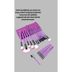 Astraltech Ergonomik Saplı Fiber Kıllı 12'li Makyaj Fırça Takımı Göz ve Ten Makyajı Için Uygun