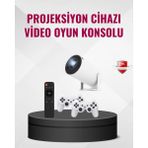 Astraltech Kablosuz Mini Projeksiyon Cihazı Oyun ve Film Için Taşınabilir Ev Sineması - Çok Renkli