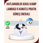 Astraltech Katlanabilir Güneş Enerjili LED Kamp Lambası USB Şarjlı