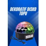 ASTRALTECH Küre Disko Topu Müzik Çalar Renkli Lazer Işıklı Bluetooth Disko Parti Işığı Kumandalı