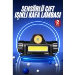 ASTRALTECH Ledli Şarjlı Kafa Lambası LED Şarjlı Su Geçirmez Kafa Feneri