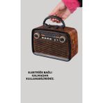 Astraltech Nostaljik Radyo Görünümlü Bluetooth Hoparlör – Fm/am Yayın, Kablosuz Bağlantı, Şarj Edilebilir - Siyah