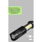Astraltech Odak Ayarlı 2000 Lümen Şarjlı LED El Feneri - Siyah