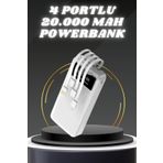 ASTRALTECH Powerbank Şarj Cihazı 4 Çıkışlı 20.000 MAH Powerbank Kompakt Yüksek Kapasiteli Hızlı Şarj