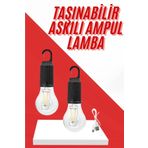 ASTRALTECH Şarjlı Aydınlatma Ampul Tasarımlı Ambians Işık Askılı Kamp Lambası