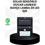 Astraltech Su Geçirmez IP65 20 LED Solar Sensörlü Bahçe ve Veranda Aydınlatma