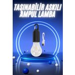 ASTRALTECH Taşınabilir Şarjlı Led Ampul Askılı Lamba Kamp Bahçe Lambası