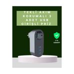 Astraltech Termal Akım Korumalı 3 Usb'li Güvenli Priz – Akıllı Akım Dengeleme