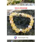 Astrolojik Doğal Taş Sitrin Doğal Taş Bileklik, Para, Başarı, Pozitif Enerji, Arınma Taşı