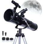 Astronomik Teleskop, 525X Büyütme Kapasitesi, 76 mm Mercek Açıklığı, 700 mm Odak Uzunluğu, Yüksek Görüntü Kalitesi, 113 cm Tripod Uzunluğu, Çocuklar ve Yetişkinler İçin Aynalı Astronomik Teleskop