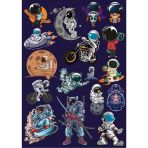 Astronot Sticker Set 16 Parça Telefon, Tablet, Defter, Laptop Sticker