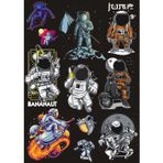 Astronot Temalı Sticker Set-2 10 Parça Telefon, Tablet, Defter, Laptop Sticker