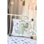 Asu Baby&kids Traveller Dino Organik Pamuk Kırlent & 4 Kat Müslin Battaniye - 1 x 32 x 27 cm - Beyaz