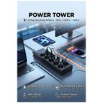 asua 10'lu 2MT Uzatma Kablolu Çoklu Priz Akım Korumalı Grup Uzatma Priz 3X USB 1X Type-C Çıkışlı Priz