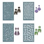 Asudaro 4 adet serigrafi şablonu, desen şablonları, kendin yap örgü şablonlar, transfer şablonları, kendinden yapışkanlı çiçek dantel, tekrar kullanılabilir ağ şablonları, baskı, takı yapımı, kil küpeler, dekorasyon için Tip 9