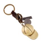 Asudaro Anahtarlık Beyzbol Şapkası Deri Oyun Kep Şapka Başlık Metal Kolye Ucu Charm Araba Anahtarlığı Askısı, Anahtar Zinciri Kısa Anahtarlık, Erkekler ve Kadınlar için, Bronz