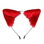 Asudaro El yapımı kedi kulakları tilki kulakları cadılar bayramı kostümü aksesuar alın bandı Fursuit başlık Cosplay kostüm parti aksesuarı kadın ve çocuk temalı parti, karnaval kırmızı