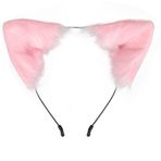 Asudaro El yapımı kedi kulakları tilki kulakları cadılar bayramı kostümü aksesuar alın bandı Fursuit başlık Cosplay kostüm parti aksesuarı kadın ve çocuk temalı parti, karnaval pembe