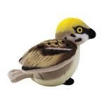 Asudaro Evcil hayvanlar için pelüş hayvanlar, panda, rakun, tilki, kuzu, sincap, baykuş, samanlık, ağaç mağarası, kuş evi, saklanma oyunu, evcil hayvan, pelüş hayvan, 10 cm büyüklüğünde gri kuş