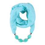 Asudaro Kadın Bezleri Kolye Moda Takı Kolye Şallar Güneş Koruması Vintage Bohem Tarzı Zincir Püsküllü Şal Kolye Boyun Şalı Kıyafet Zarif Şal Wrap Paşminas 180 x 48 cm, Gök mavisi, Ölçü Birimi