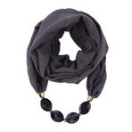 Asudaro Kadın Bezleri Kolye Moda Takı Kolye Şallar Güneş Koruması Yıl Dönümü Bohem Stil Zincir Püsküllü Şal Kolye Boyun Eşarp Giyim Şık Şal Sargı Pashminas 180 x 48 cm, koyu gri, Ölçü Birimi