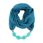 Asudaro Kadın Bezleri Kolye Moda Takı Kolye Şallar Güneş Koruması Yıl Dönümü Bohem Stil Zincir Püsküllü Şal Kolye Boyun Eşarp Giyim Şık Şal Sargı Pashminas 180 x 48 cm, Mavi göl., Ölçü Birimi