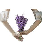 Asudaro Kadın düğün eldiveni, uzun, 1 çift saten klasik opera, festival, parti, düğün, gelin eldiveni, suni elmas kol manşeti, elastik dantel düğün eldiveni, düğün, parti, akşam eldiveni, beyaz, Beyaz, Ölçü Birimi