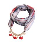 Asudaro Kadın şifon bezler kolye uçlu kolye şal retro takı şal güneş koruması Pashminas boyun eşarpları kadınlar ve kızlar için sarmal uzunluğu 180 x 48 cm, Stil 4, Ölçü Birimi