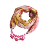 Asudaro Kadın şifon eşarp kolye uçlu kolye şal retro takı şal güneş koruması pashminas boyun fuları kadınlar ve kızlar için kıyafet sarma uzunluğu 180 x 48 cm, Stil 7, Ölçü Birimi