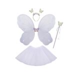 Asudaro Kız Çocuk Peri Kanat Seti Etek 30 x 50 cm Kanat 35 x 50 cm Kız Çocuk Kelebek Kostümü Cadılar Bayramı Cosplay Elf Kostüm Melek Kanadı Seti Tutu Etek