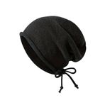 Asudaro Slouchy Knit Beanies şapkalar kadınlar erkekler için rulo yumuşak sıcak bere şapka yün örgü başlık moda kep ipli kışlık bereler klasik yumuşak bere kış, Siyah, Ölçü Birimi
