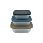 Asude ASD057 Maya Kare 3'lü Krem 500-900-1500 ml Saklama Kabı Seti
