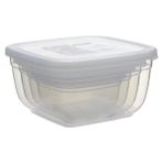 Asude ASD077 Maya Kare 4'lü 500-900-1500-2400 ml Şeffaf Saklama Kabı Seti