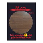 ASUDE HEDİYELİK Ahşap Ceviz 25 Cm 1 ad Raddan Bambu Tepsi Örgü Plakası Supla Altlık Tığ Taban Işi Sepet Tabanı