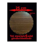 ASUDE HEDİYELİK Ahşap Ceviz 25 Cm 6 Ad Bambu Tepsi Örgü Plakası Supla Delikli Altlık Tığ Taban Işi Sepet Tabanı