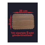 ASUDE HEDİYELİK Ahşap Ceviz 28x20 Cm 5 ad Bambu Tepsi Örgü Plaka Supla Delikli Altlık Tığ Taban Işi Sepet Tabanı