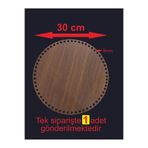 ASUDE HEDİYELİK Ahşap Ceviz 30 Cm 1 ad Bambu Tepsi Örgü Plakası Supla Delikli Altlık Tığ Taban Işi Sepet Tabanı