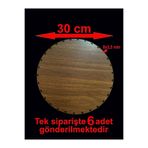 ASUDE HEDİYELİK Ahşap Ceviz 30 Cm 6 Ad Bambu Tepsi Örgü Plakası Supla Delikli Altlık Tığ Taban Işi Sepet Tabanı