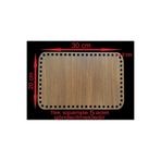 ASUDE HEDİYELİK Ahşap Ceviz 30x20 Cm 5 Ad Bambu Tepsi Örgü Plakası Supla Delikli Altlık Tığ Taban Işi Sepet Taban