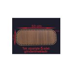 ASUDE HEDİYELİK Ahşap Ceviz 33x13 Cm Sepet Bambu Tepsi Örgü Plakası Supla Delikli Altlık Tığ Taban Işi Sepet Taban