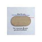 ASUDE HEDİYELİK Ahşap Krem 30x15 Cm 5 Ad Bambu Tepsi Örgü Plakası Supla Delikli Altlık Tığ Taban Işi Sepet Tabanı