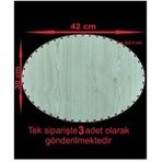 ASUDE HEDİYELİK Ahşap Krem 42x30 Cm 3 Ad Bambu Tepsi Örgü Plakası Supla Raddan Altlık Tığ Taban Işi Sepet Tabanı